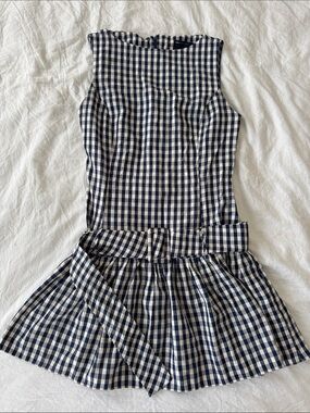 ASOS Navy and White Gingham Mini Dress